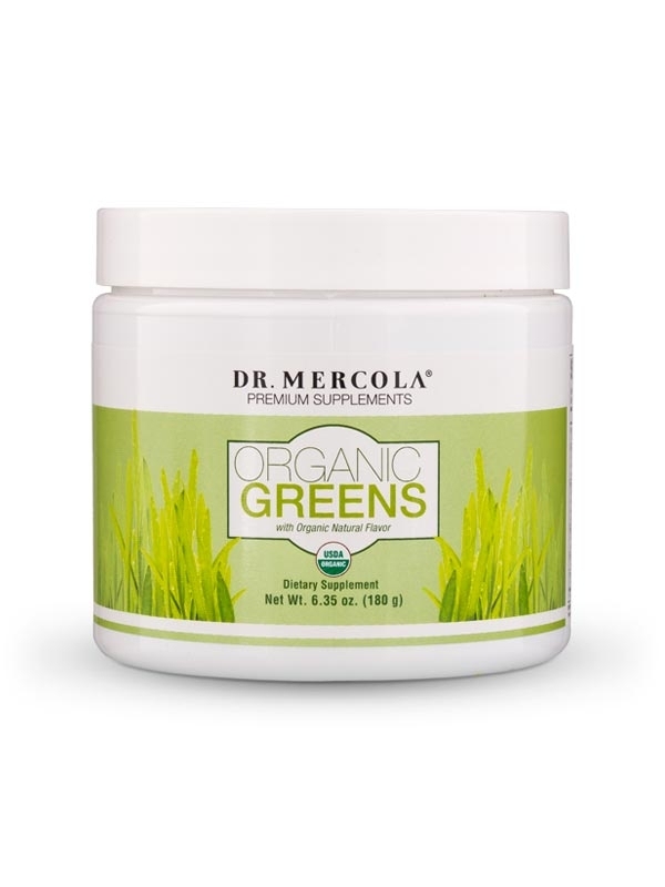 Mieszanka sproszkowanych owoców, warzyw i grzybów - Organic Greens (dr Mercola) Oil (180 g) - suplement diety